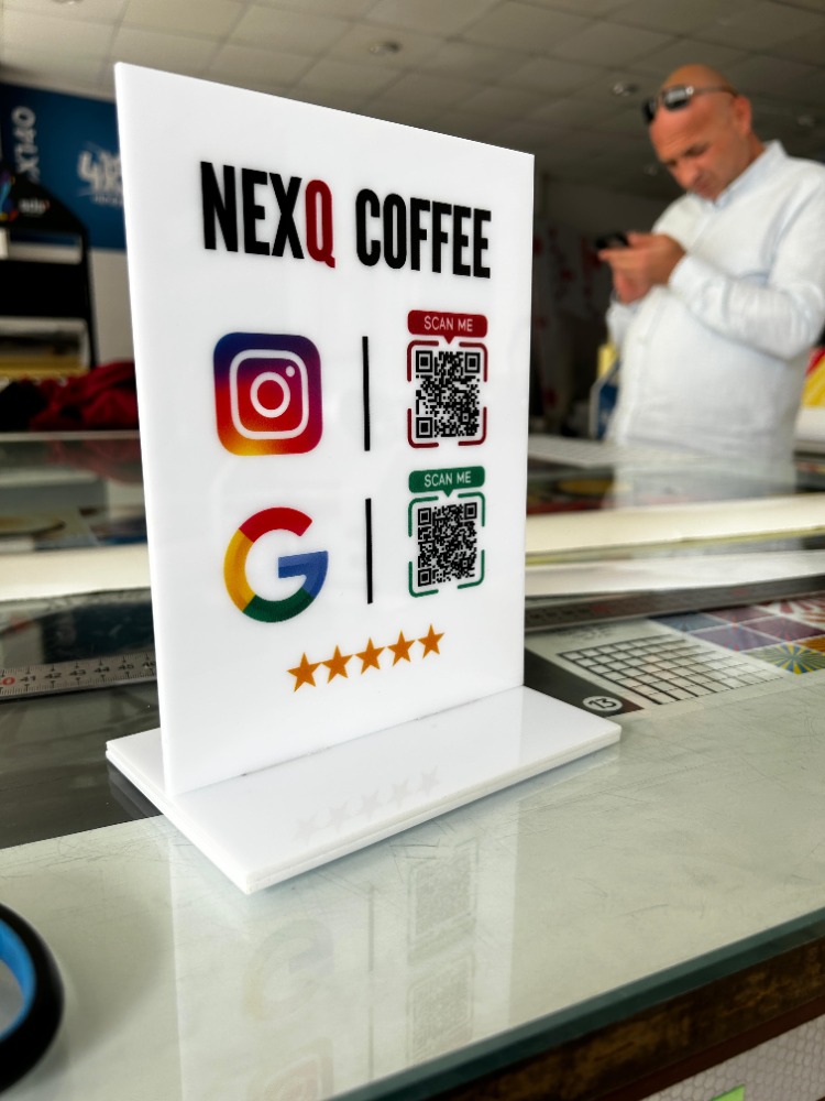 Uv Baskılı Cafe Qr Stand