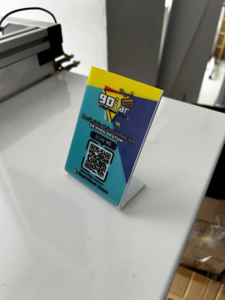 Uv Baskılı Cafe Qr Stand