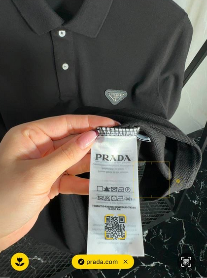 Prada Polo Yaka Siyah Tshirt
