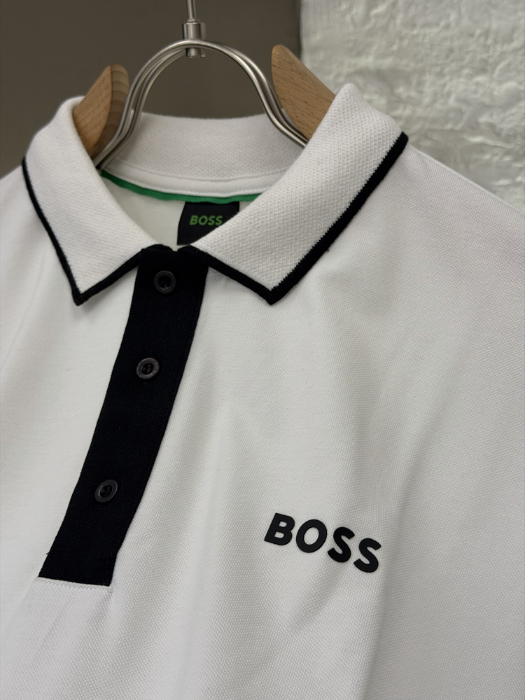 BOSS Logo Appliquéd %100 Cotton Polo Tshirt