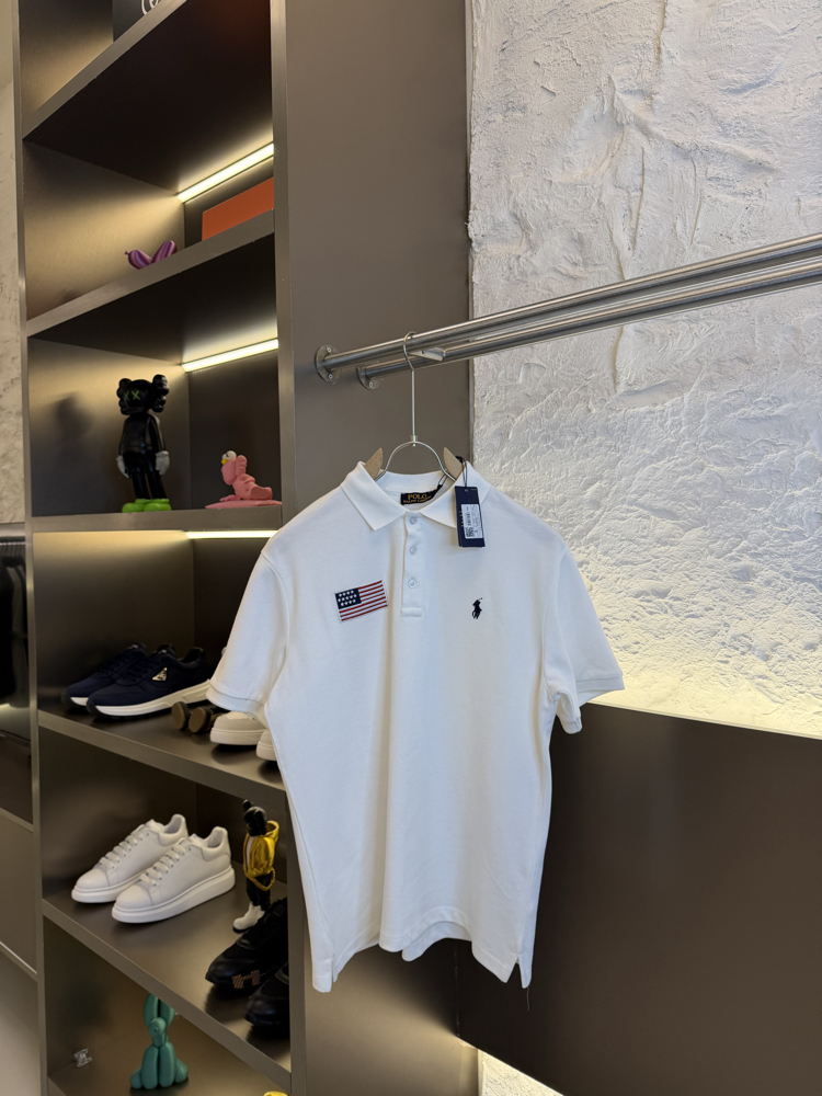 Ralph Lauren Logo Appliquéd %100 Cotton Polo Tshirt