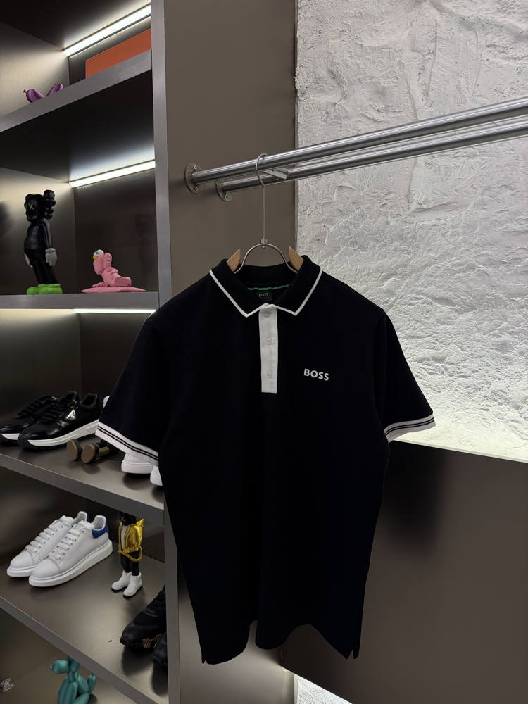 BOSS Logo Appliquéd %100 Cotton Polo Tshirt