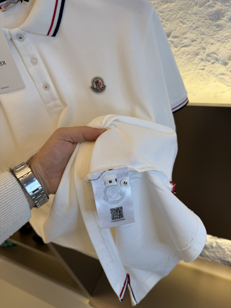 Moncler NFC Logo Appliquéd %100 Cotton Polo Tshirt