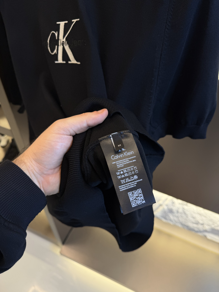 Calvin Klein Logo Appliquéd %100 Cotton Knitwear