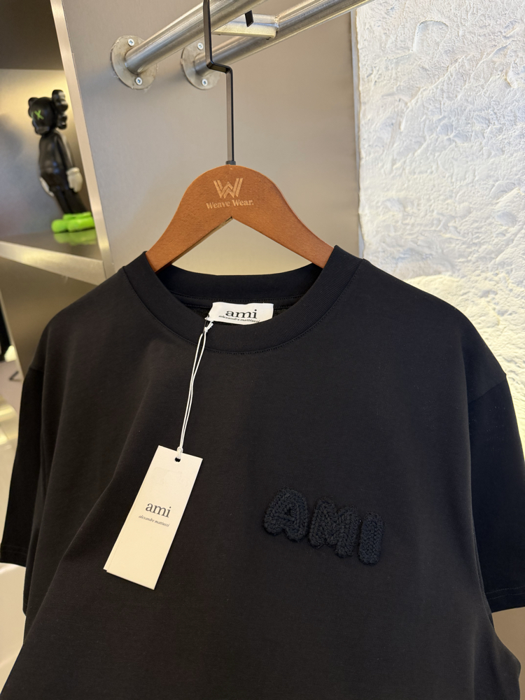 Ami Paris Logo Appliquéd %100 Cotton Tshirt