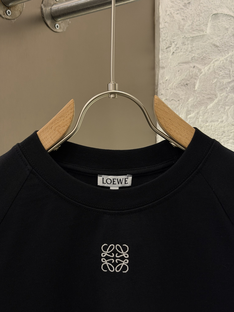 LOEWE Logo Appliquéd %100 Cotton Tshirt