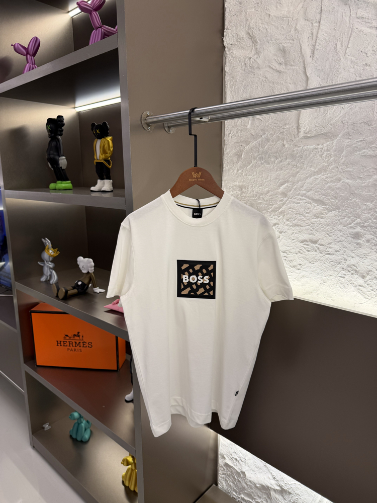 BOSS Logo Appliquéd %100 Cotton Tshirt