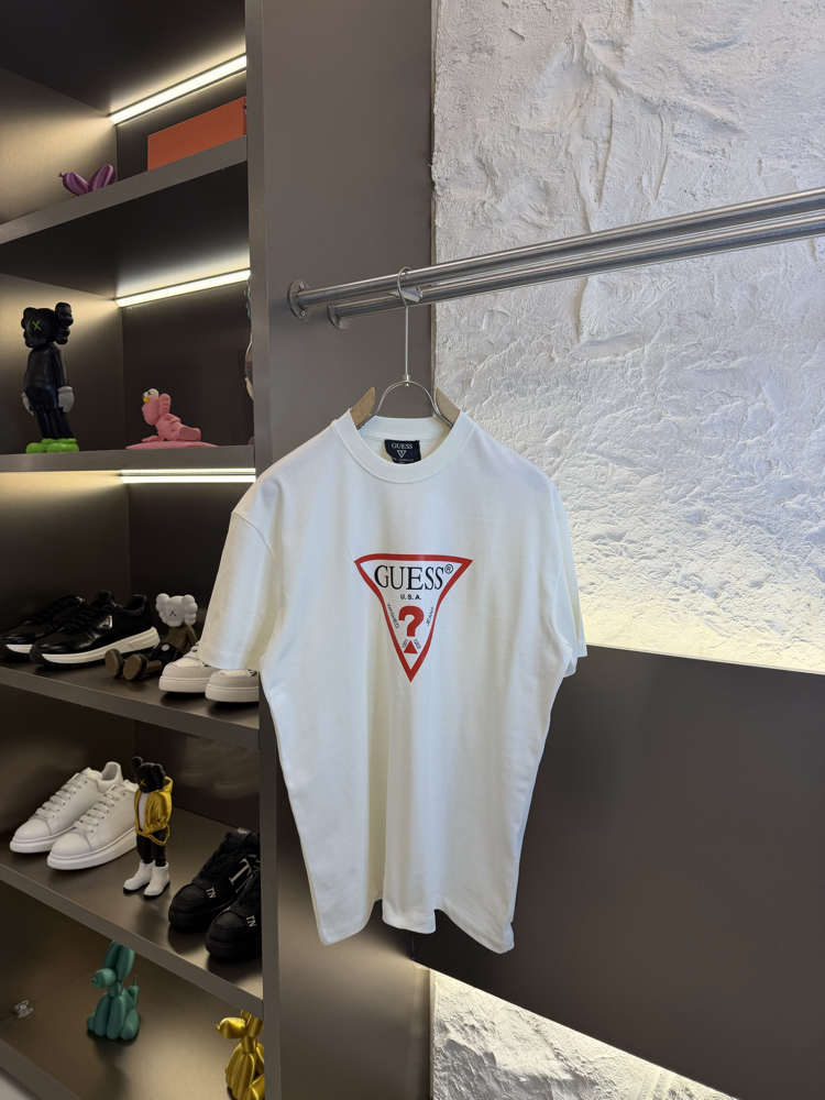 GUESS Logo Appliquéd %100 Cotton Tshirt