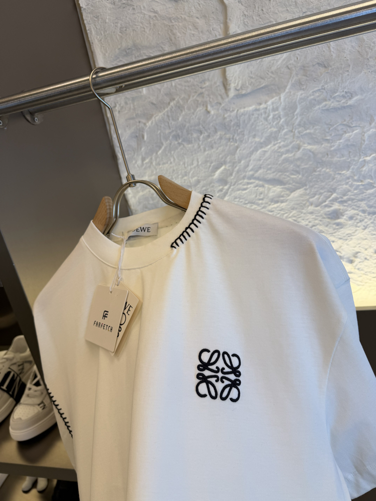 LOEWE Logo Appliquéd %100 Cotton Tshirt