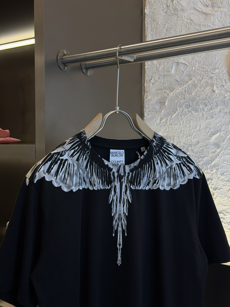 Marcelo Burlon Logo Appliquéd %100 Cotton Tshirt