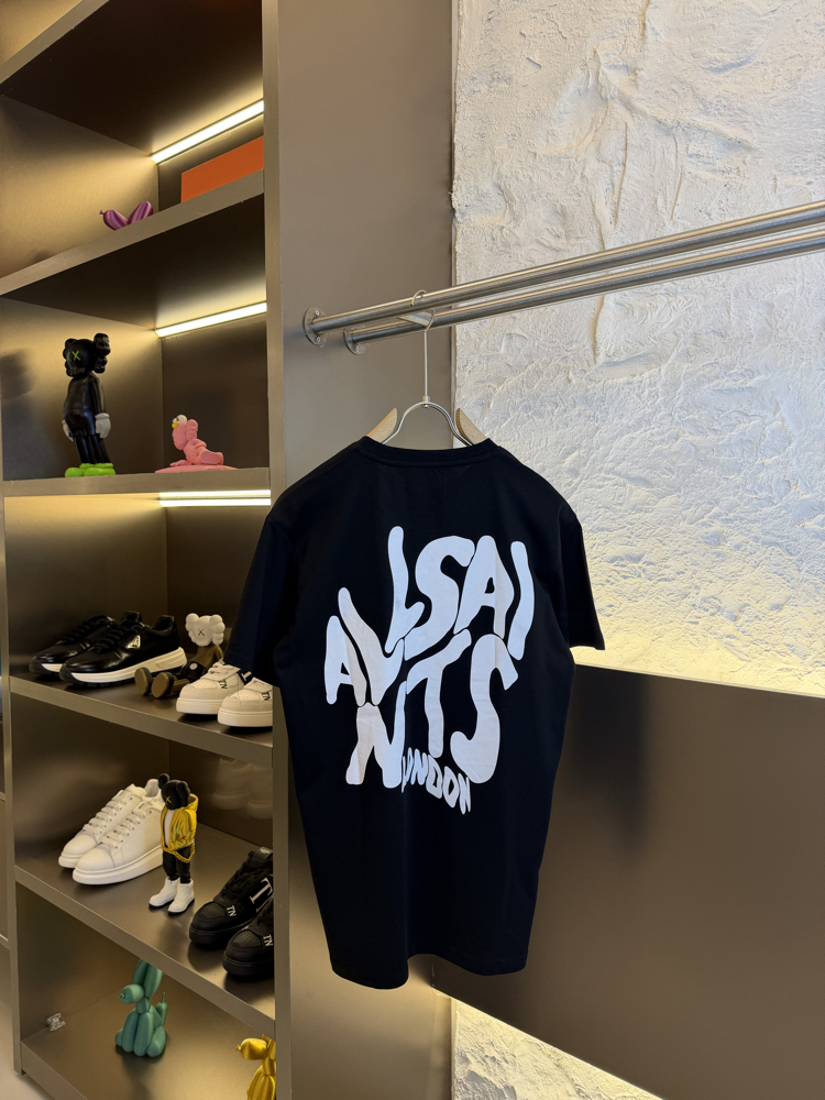 All Saints Logo Appliquéd %100 Cotton Tshirt