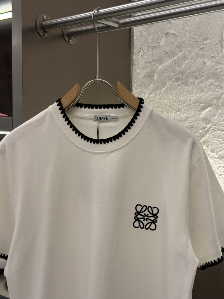 LOEWE Logo Appliquéd %100 Cotton Tshirt