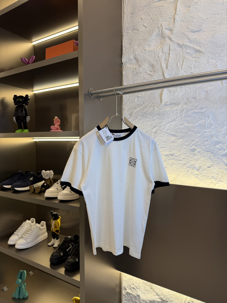 LOEWE Logo Appliquéd %100 Cotton Tshirt