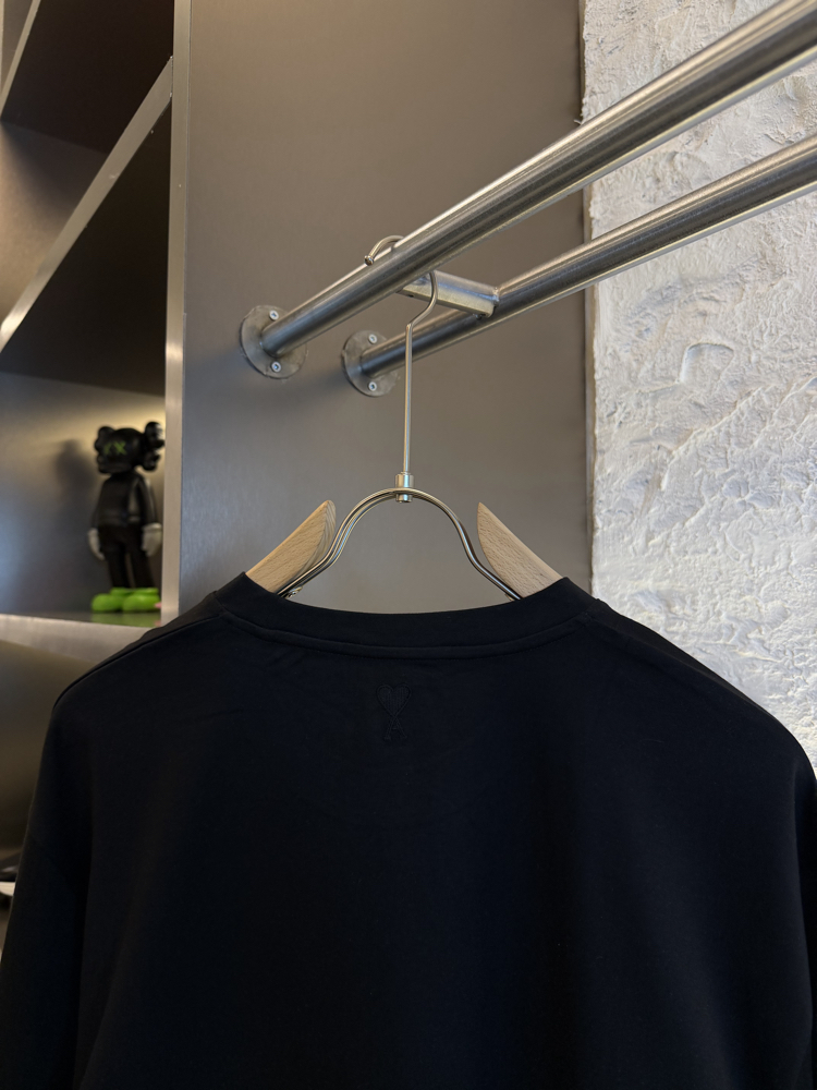 Ami Paris Logo Appliquéd %100 Cotton Tshirt