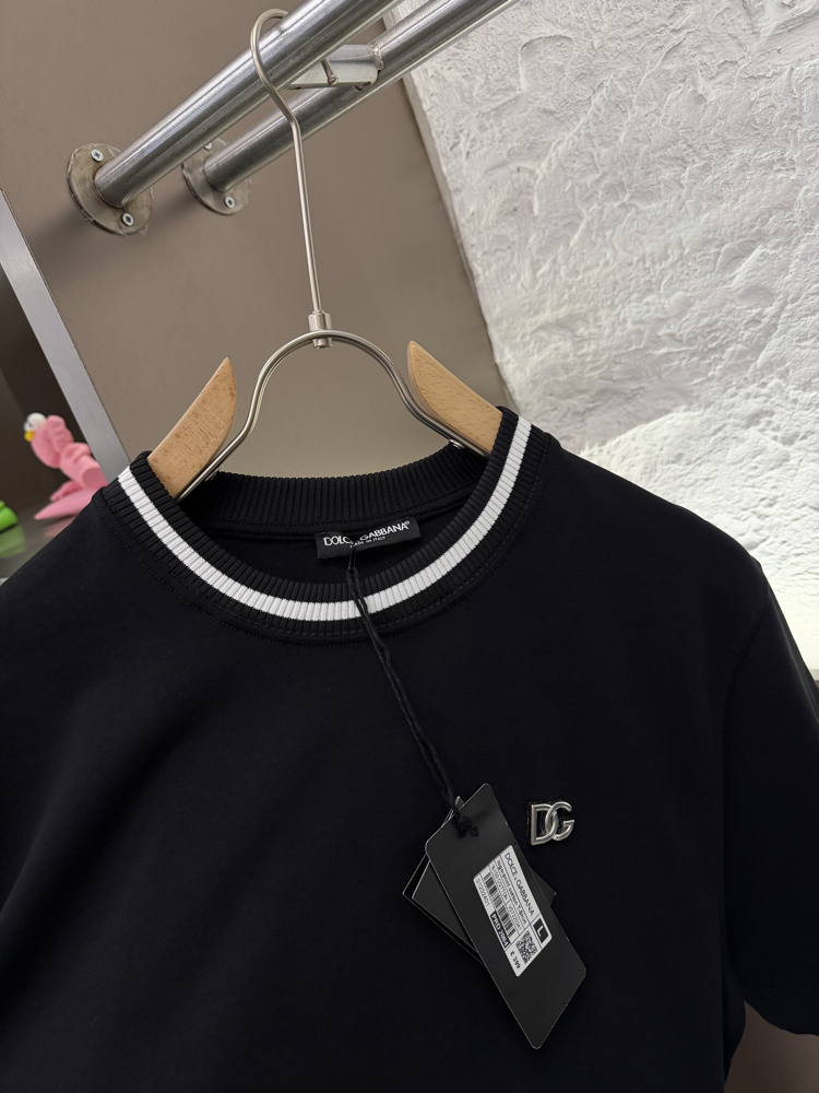 Dolce Gabbana Logo Appliquéd %100 Cotton Tshirt