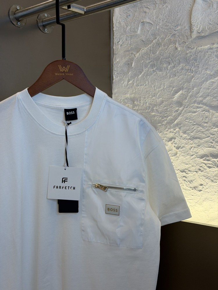 BOSS Logo Appliquéd %100 Cotton Tshirt