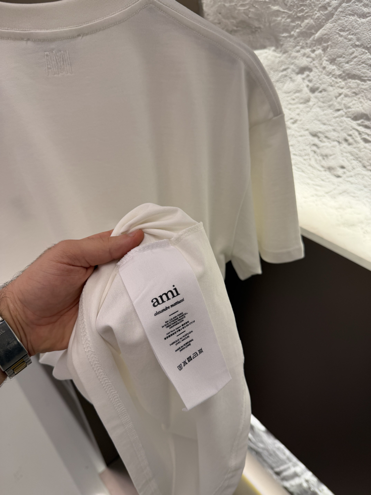 Ami Paris Logo Appliquéd %100 Cotton Tshirt
