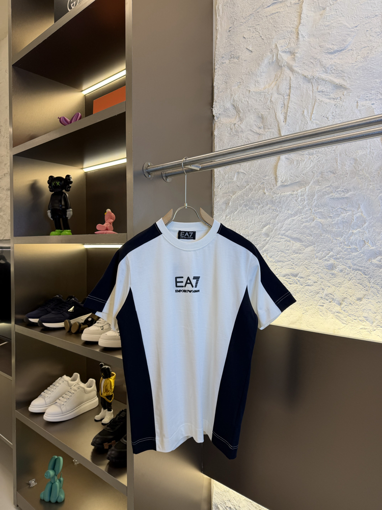 Emporio Armani Logo Appliquéd %100 Cotton Tshirt