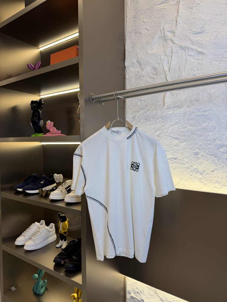 LOEWE Logo Appliquéd %100 Cotton Tshirt