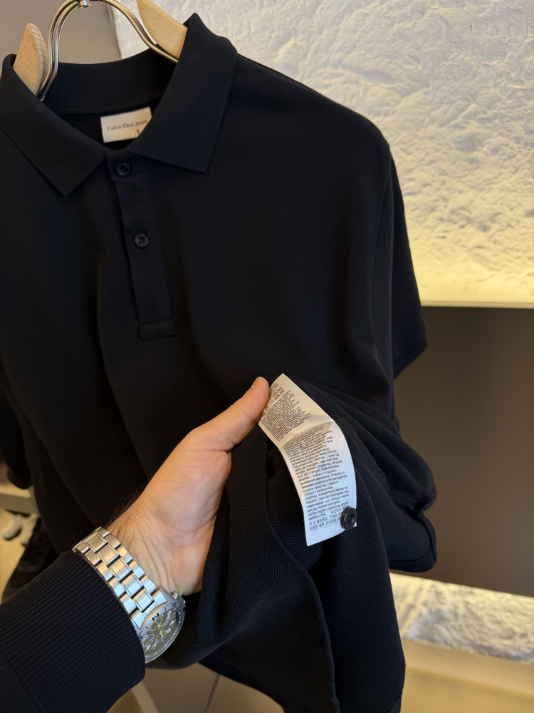 Calvin Klein Logo Appliquéd %100 Cotton Polo Tshirt