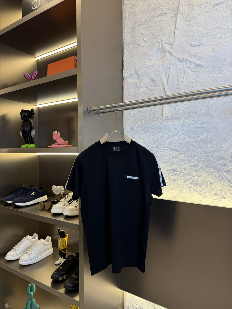 Emporio Armani Logo Appliquéd %100 Cotton Tshirt