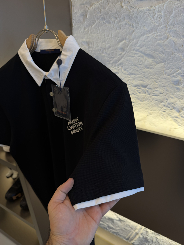 Louis Vuitton Logo Appliquéd %100 Cotton Polo Tshirt