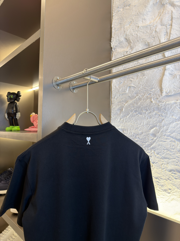Ami Paris Logo Appliquéd %100 Cotton Tshirt