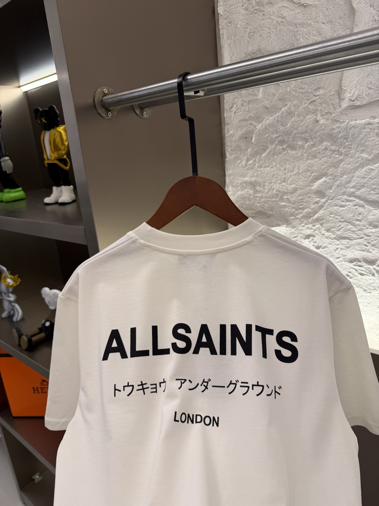 All Saints Logo Appliquéd %100 Cotton Tshirt