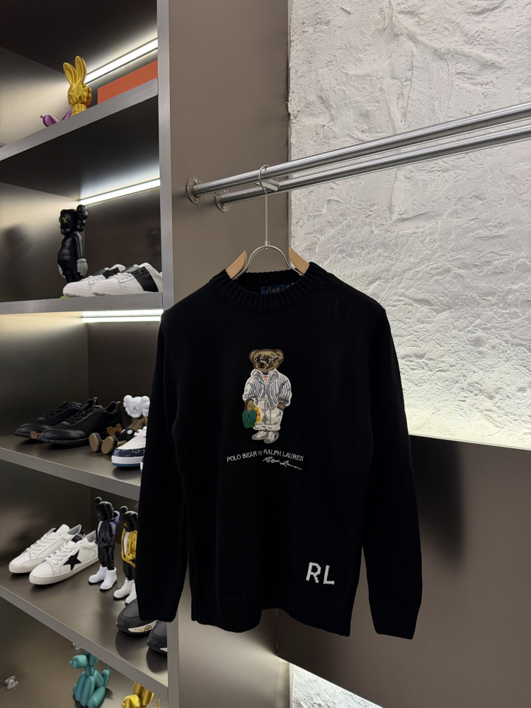 Ralph Lauren %100 Pamuk Triko Kazak (Siyah)