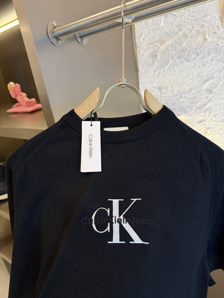 Calvin Klein Logo Appliquéd %100 Cotton Knitwear
