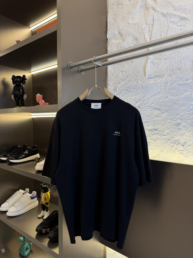 Ami Paris Logo Appliquéd %100 Cotton Tshirt