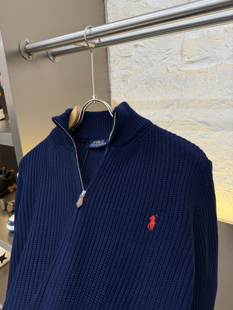 Ralph Lauren İthal Full Zip Örme Triko Hırka (Lacivert)