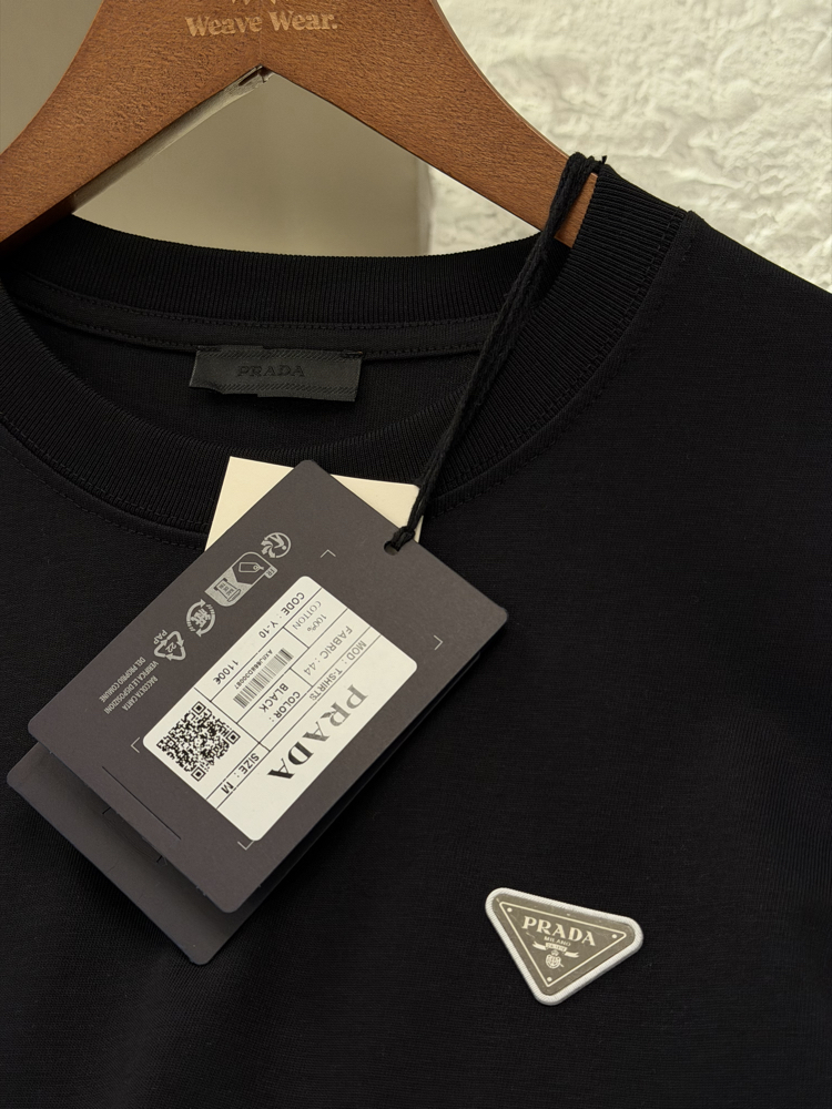 Prada Milano Logo Appliquéd %100 Cotton Tshirt