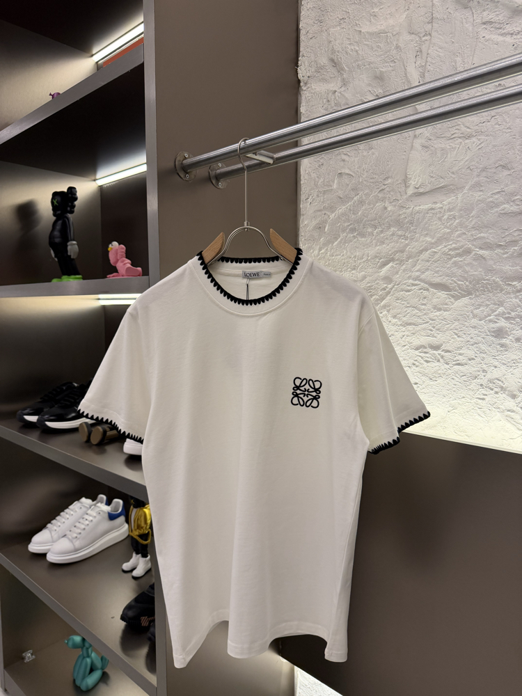 LOEWE Logo Appliquéd %100 Cotton Tshirt