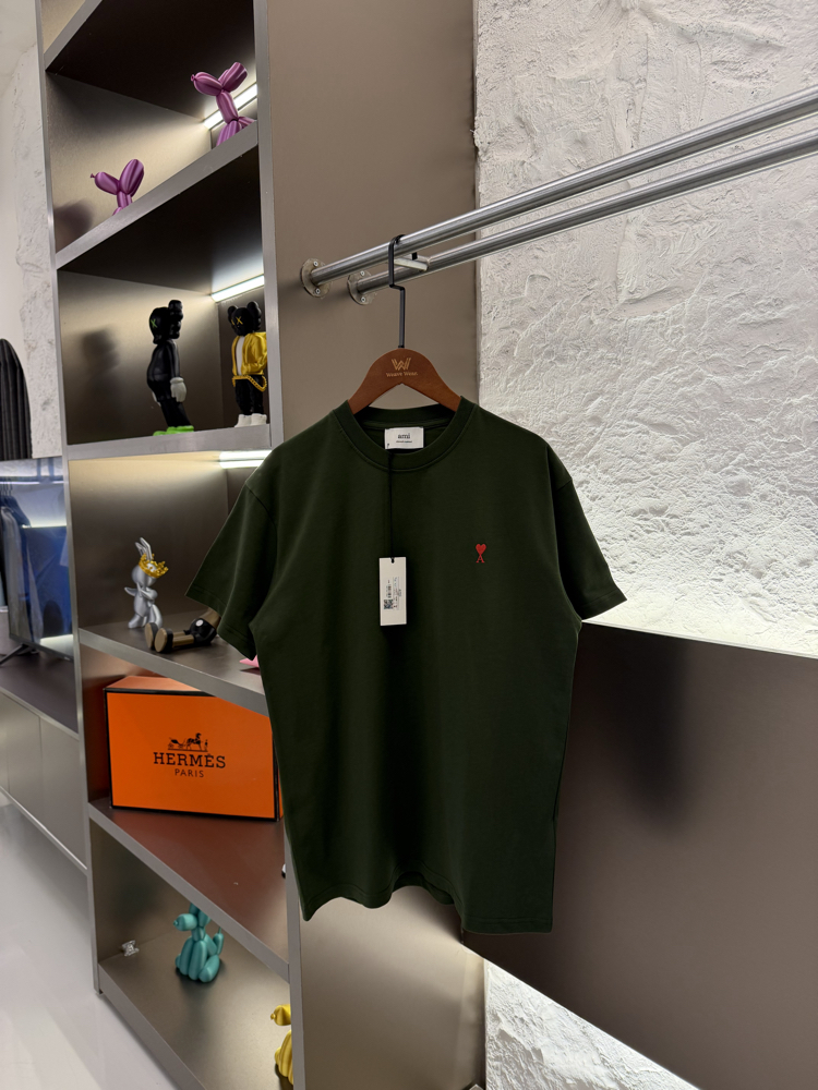 Ami Paris Logo Appliquéd %100 Cotton Tshirt