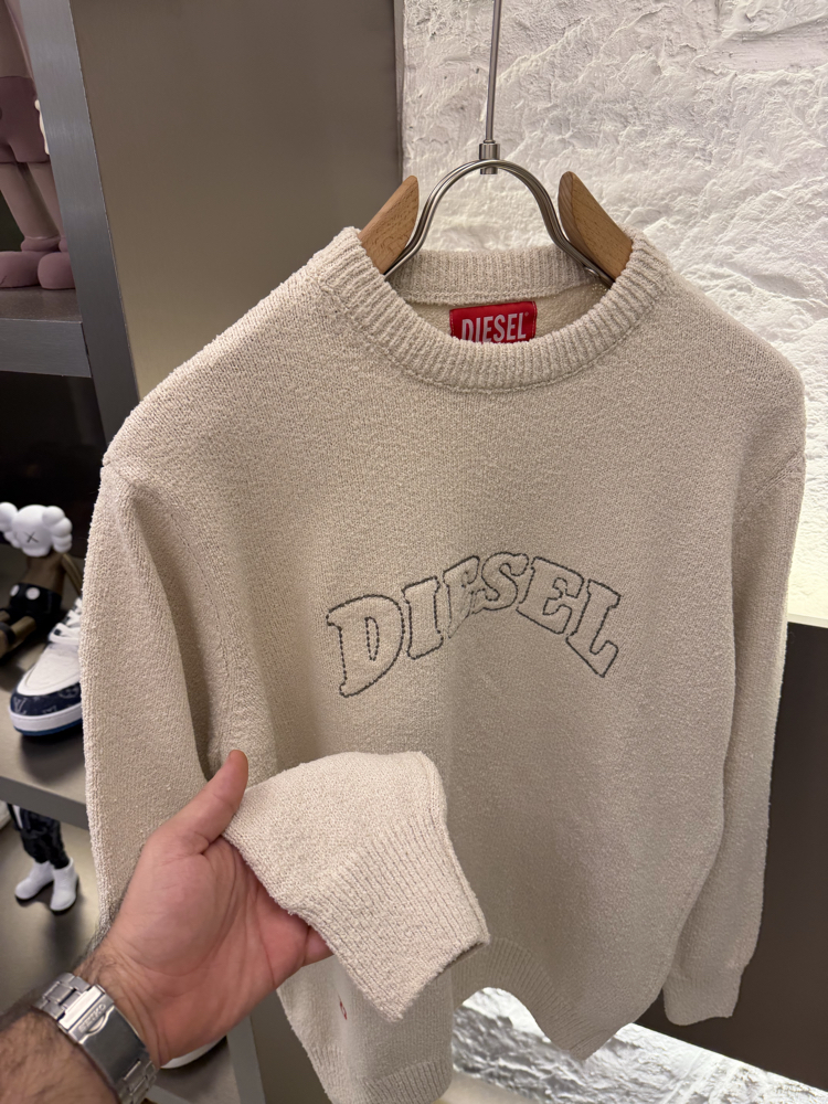 Diesel Premium %100 Pamuk Triko Kazak Kahve