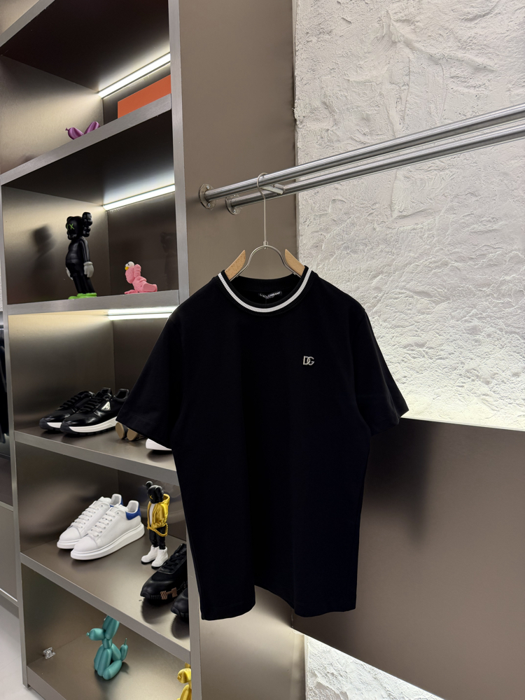 Dolce Gabbana Logo Appliquéd %100 Cotton Tshirt