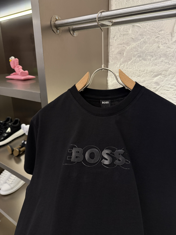 BOSS Logo Appliquéd %100 Cotton Tshirt