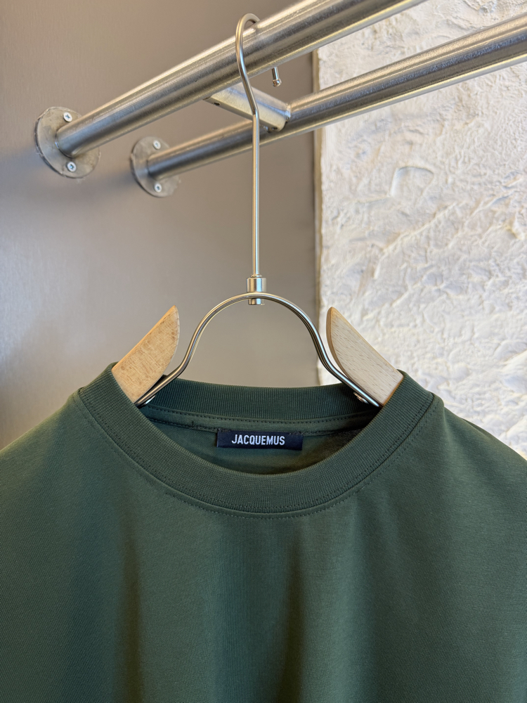 Jacquemus Logo Appliquéd %100 Cotton Tshirt Haki