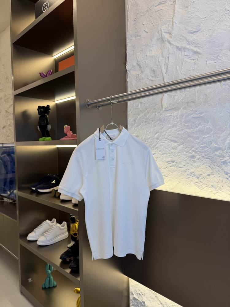 Les Benjamins Logo Appliquéd %100 Cotton Polo Tshirt