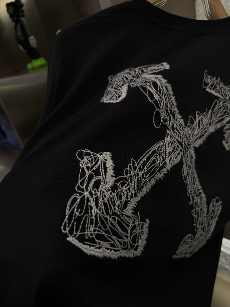 Off White Logo Appliquéd %100 Cotton Tshirt