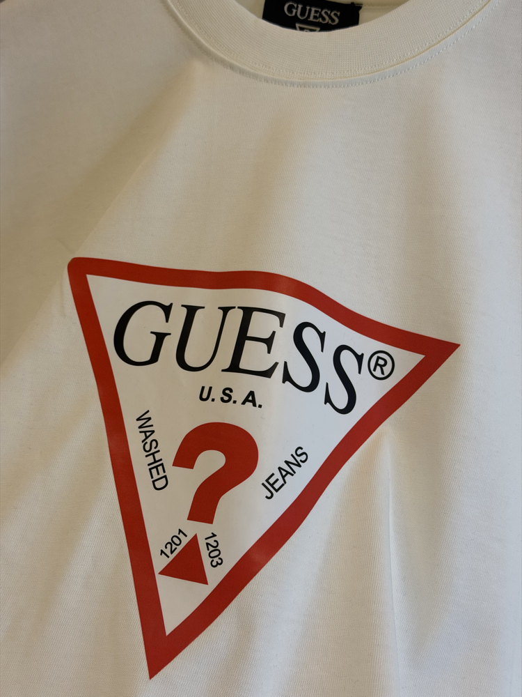 GUESS Logo Appliquéd %100 Cotton Tshirt