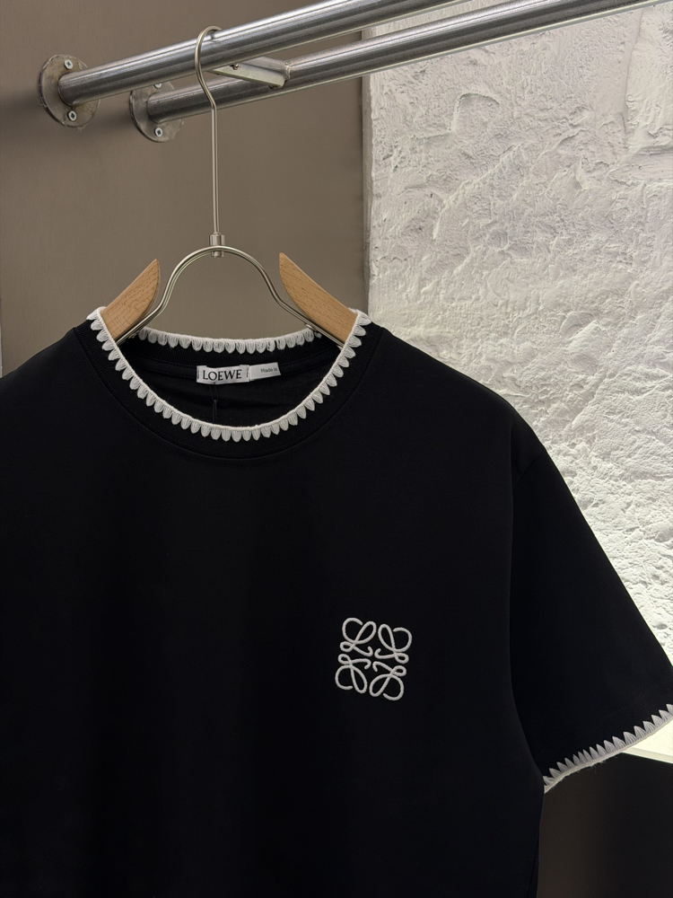 LOEWE Logo Appliquéd %100 Cotton Tshirt