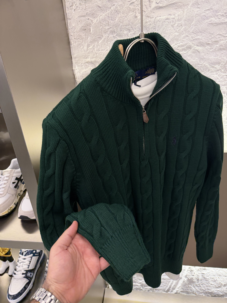 Ralph Lauren %100 Pamuk Örme Half Zip Triko