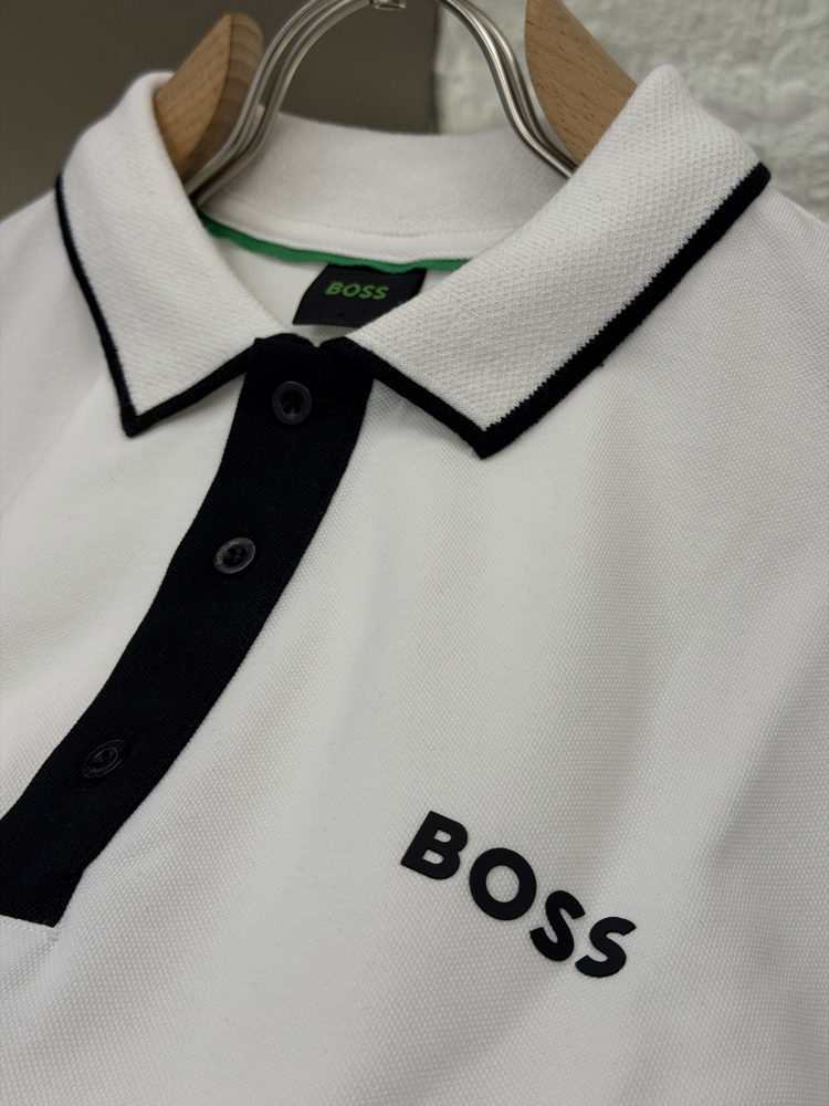 BOSS Logo Appliquéd %100 Cotton Polo Tshirt
