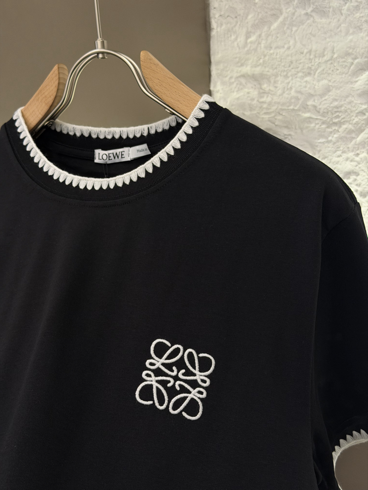 LOEWE Logo Appliquéd %100 Cotton Tshirt