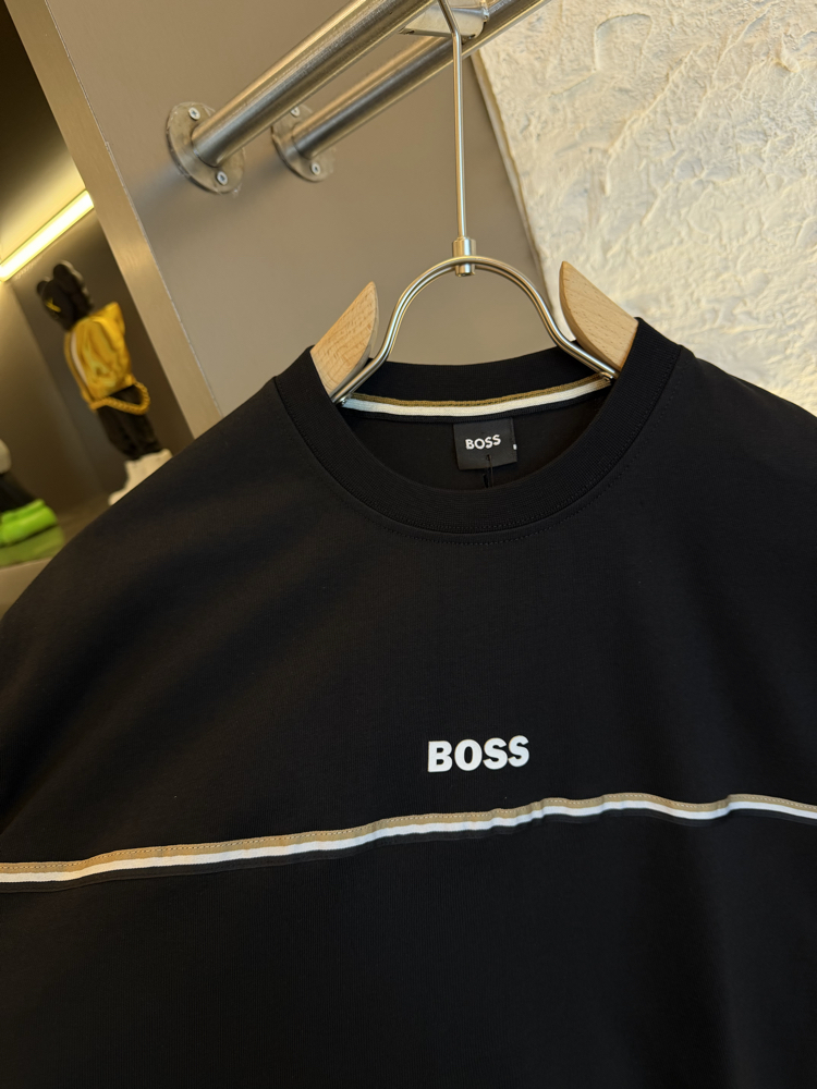 BOSS Logo Appliquéd %100 Cotton Tshirt