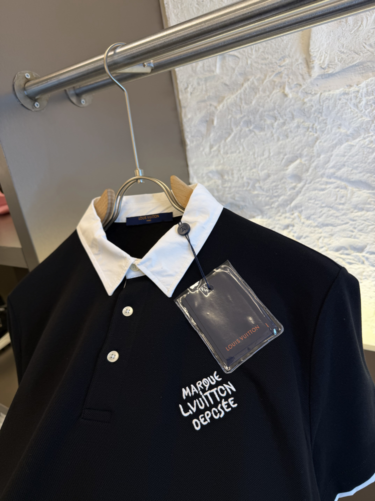 Louis Vuitton Logo Appliquéd %100 Cotton Polo Tshirt