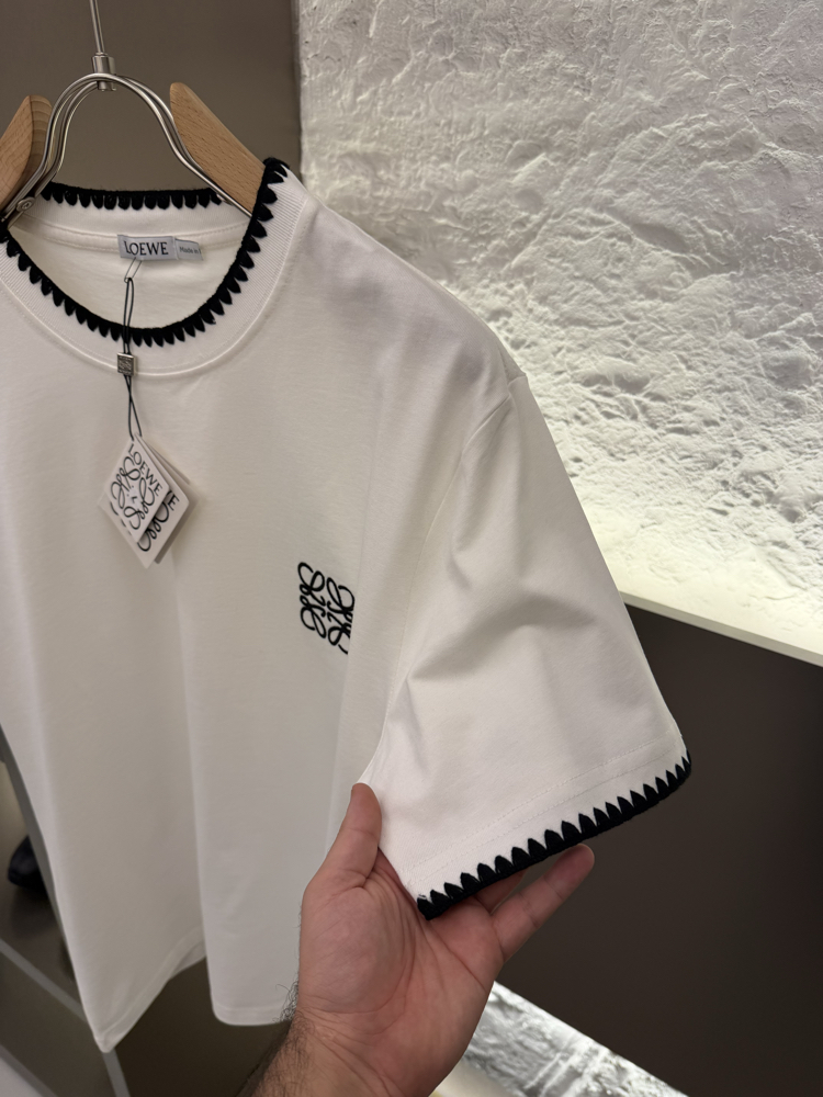 LOEWE Logo Appliquéd %100 Cotton Tshirt