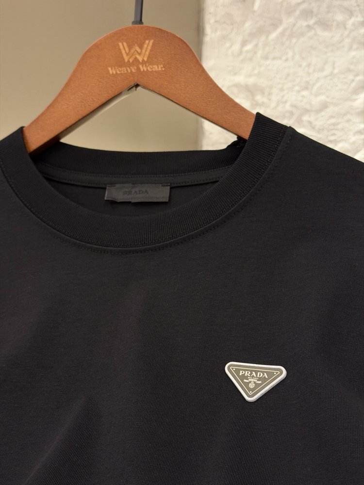 Prada Milano Logo Appliquéd %100 Cotton Tshirt